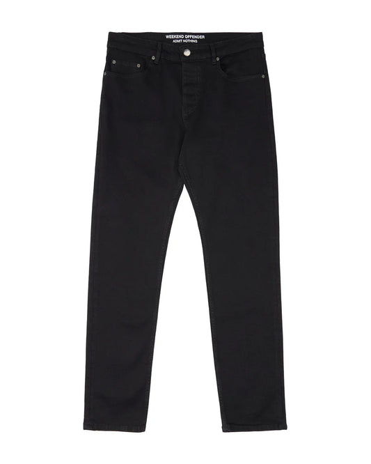 TAPERED BLACK DENIM JEANS