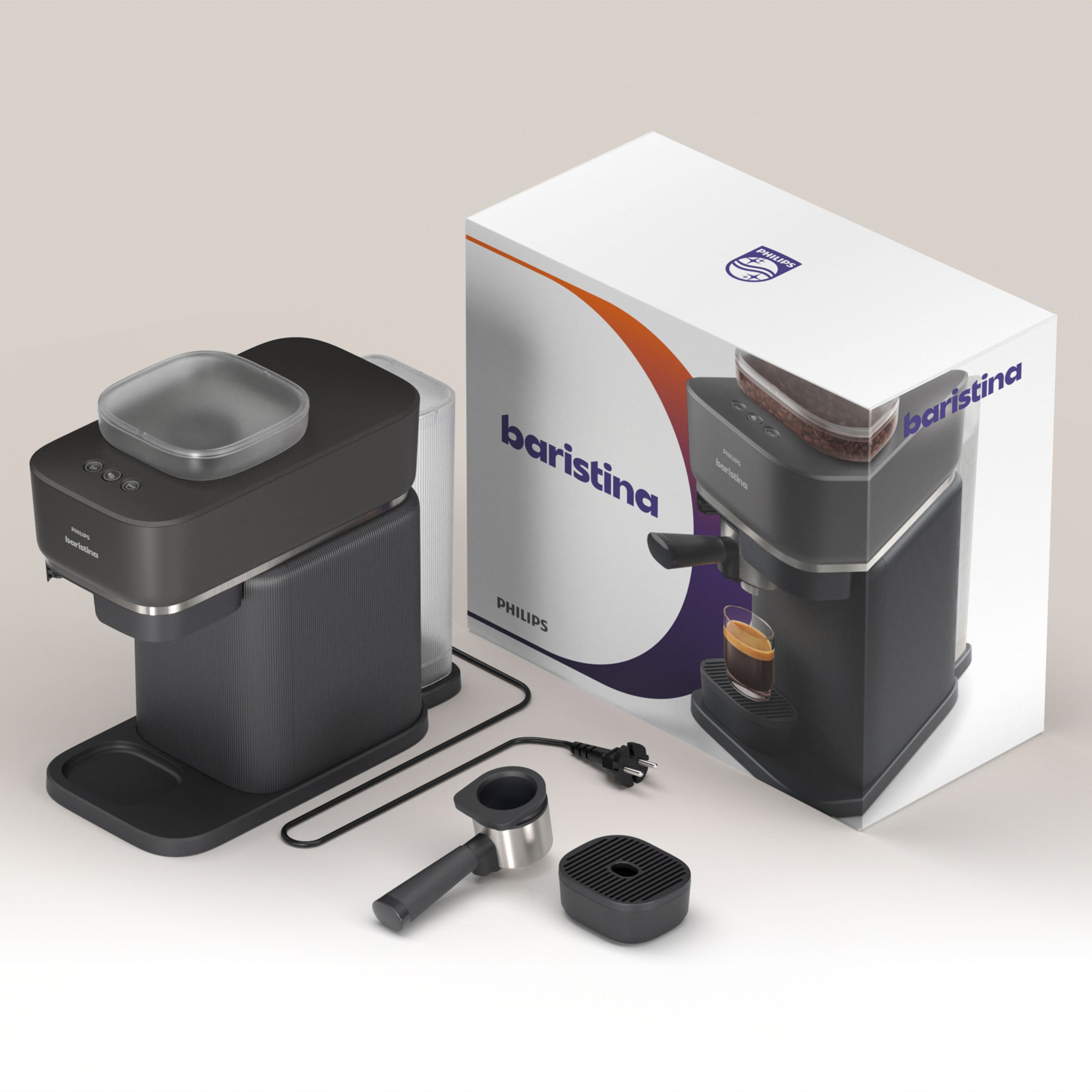 Philips Baristina Espresso machine grey black