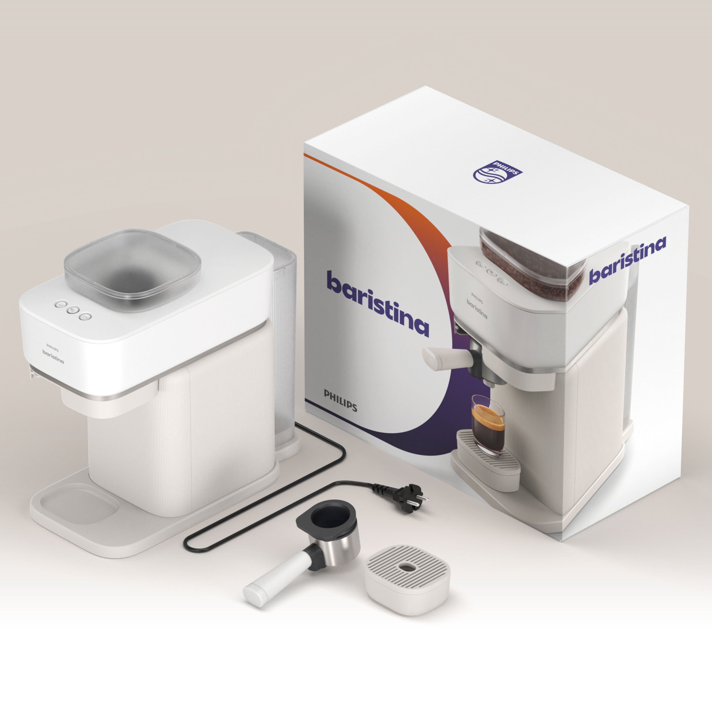 Philips Baristina Espresso machine Milky White