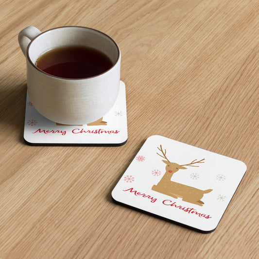 Reindeer - Cork-back coaster