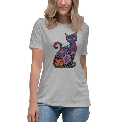 Women's Relaxed T-Shirt - With a cool a Cat,  #02