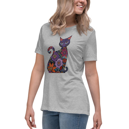 Women's Relaxed T-Shirt - With a cool a Cat,  #02