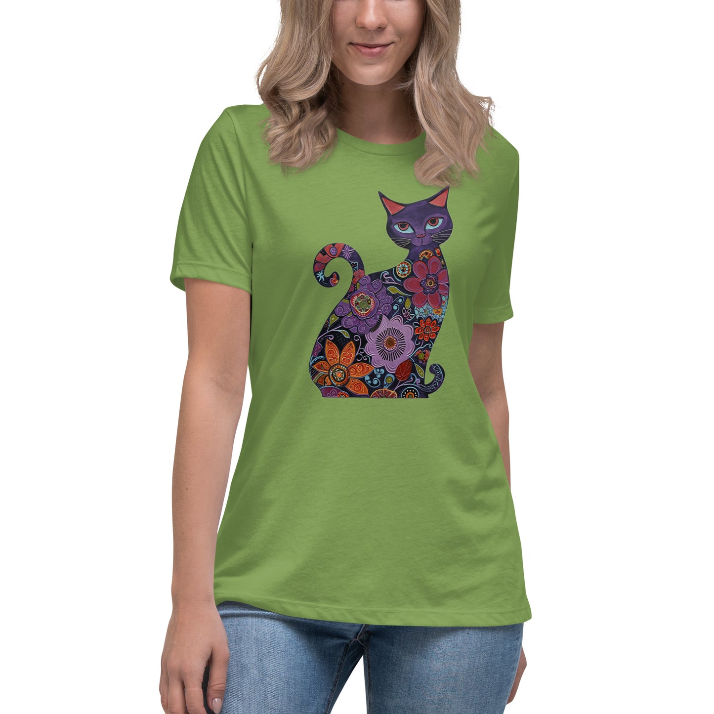 Women's Relaxed T-Shirt - With a cool a Cat,  #02