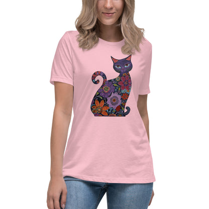 Women's Relaxed T-Shirt - With a cool a Cat,  #02